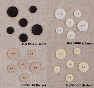 bouton 2 trous satinés 15 mm